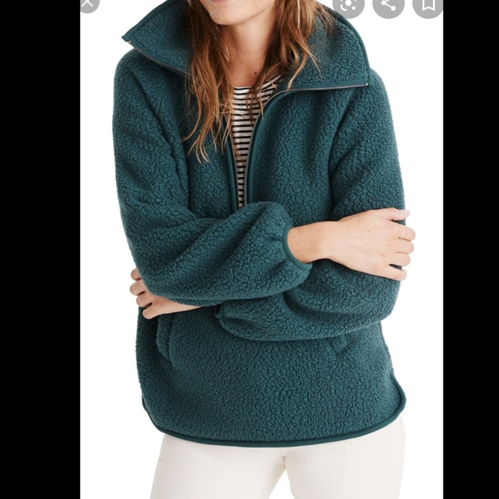 NWT Madewell Polartech Fleece Pullover Jacket
